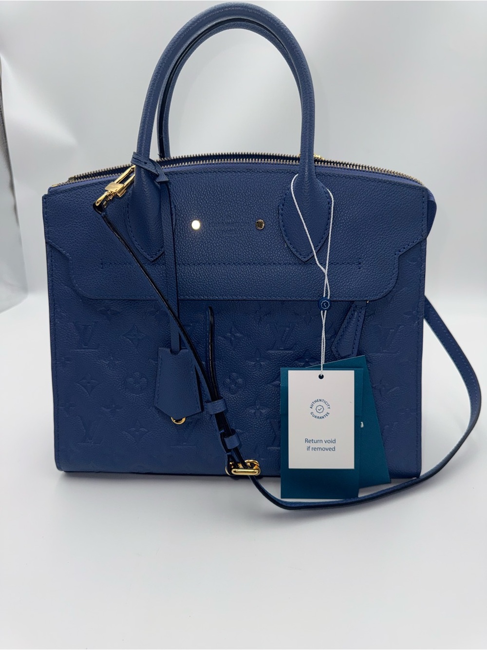 Louis Vuitton Pont Neuf MM bag in gorgeous blue color